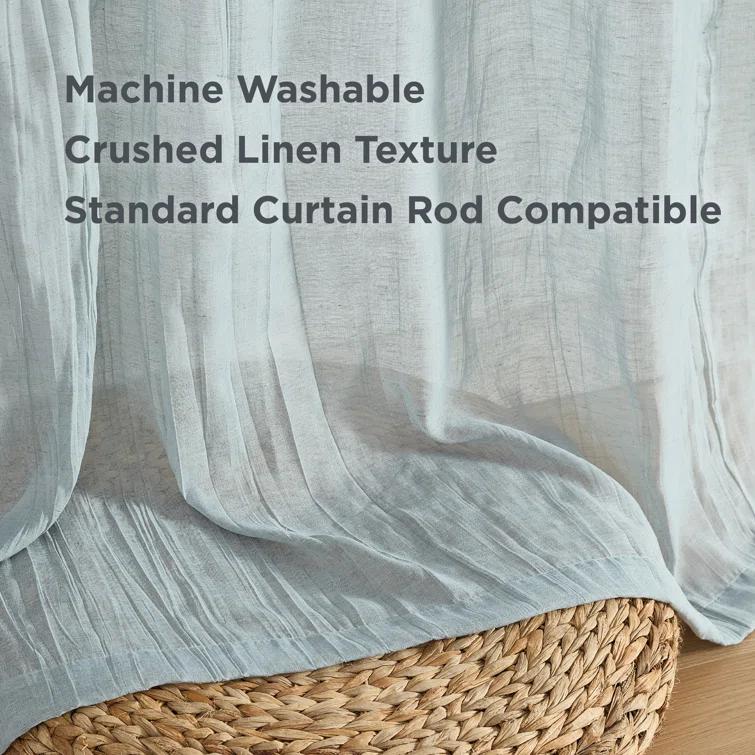 Solid Semi-Sheer Curtain Panels (Set of 2)