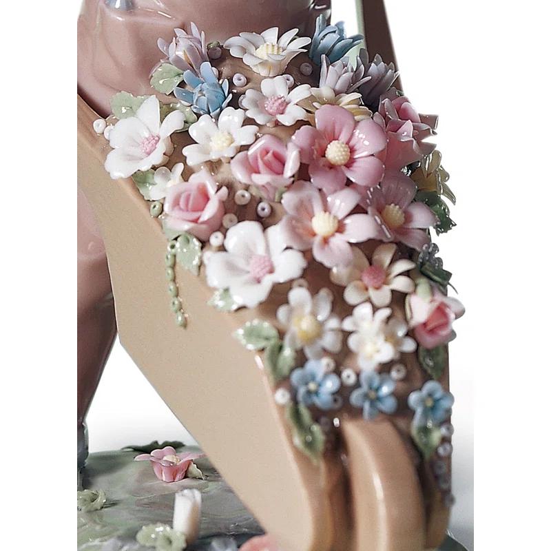 Lladro Wheelbarrow with Flowers Boy Figurine
