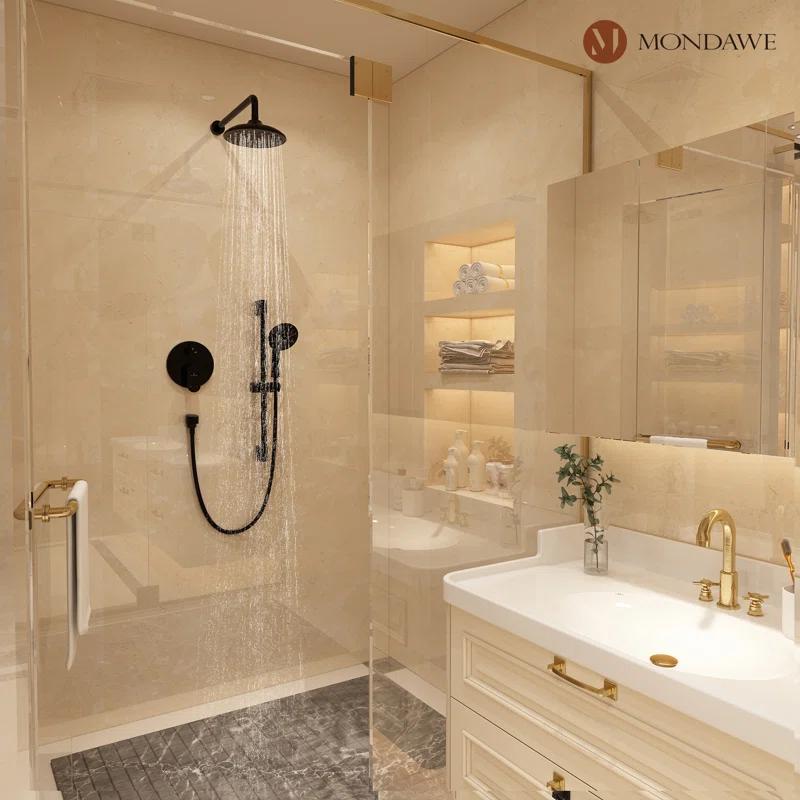 mondawe Calliope Wall Mounted 2-Function Retro Pressure-Balanced Shower System with 3 Setting Handheld MD-A3815-ORB