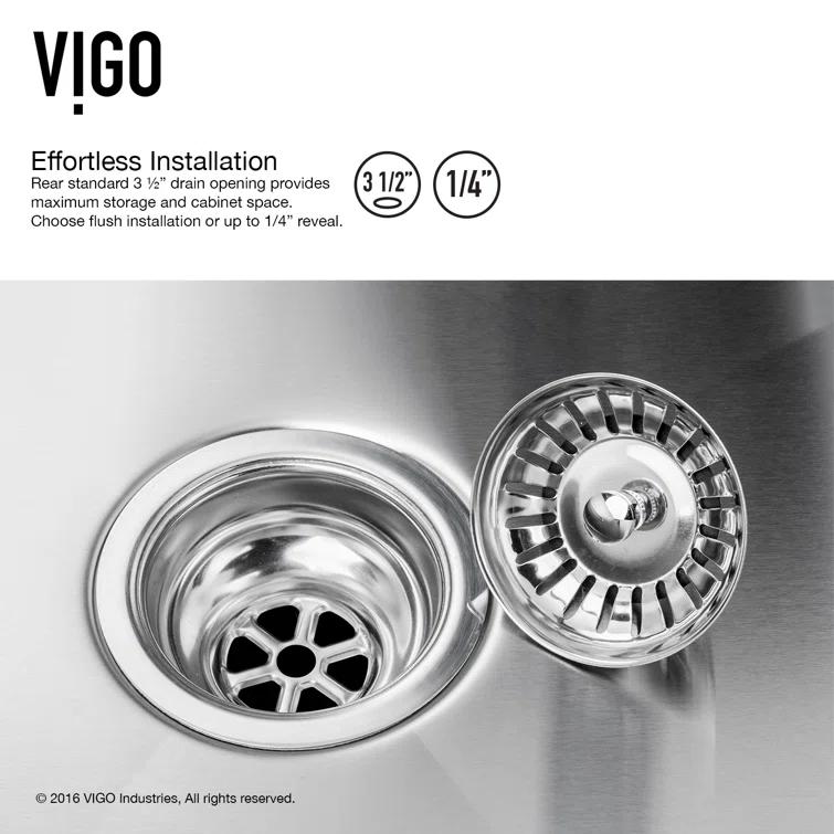 VIGO VIGO 36" Mercer Stainless Steel Undermount Kitchen Sink with Accessories VGR3620CK1
