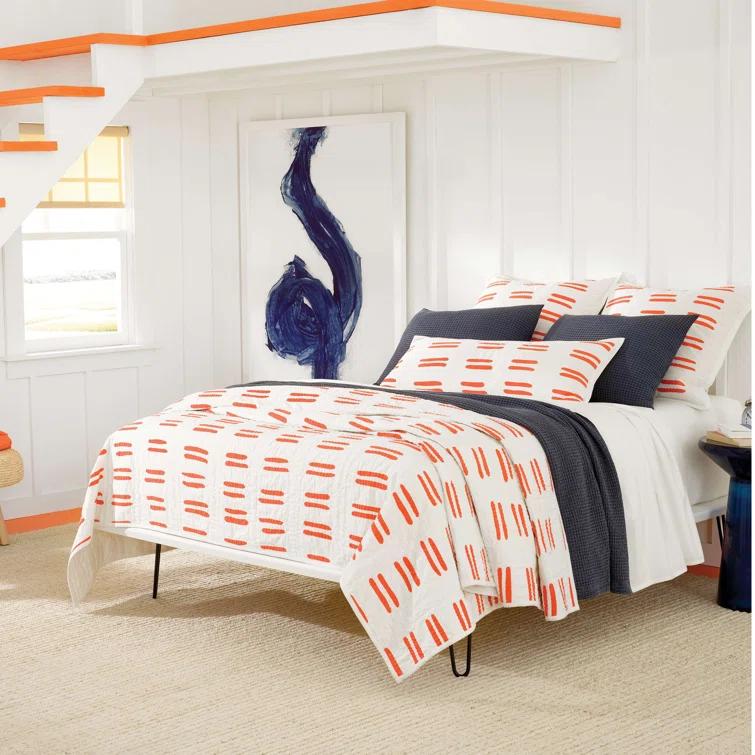 Pine Cone Hill Bold Strokes Tangerine Coverlet