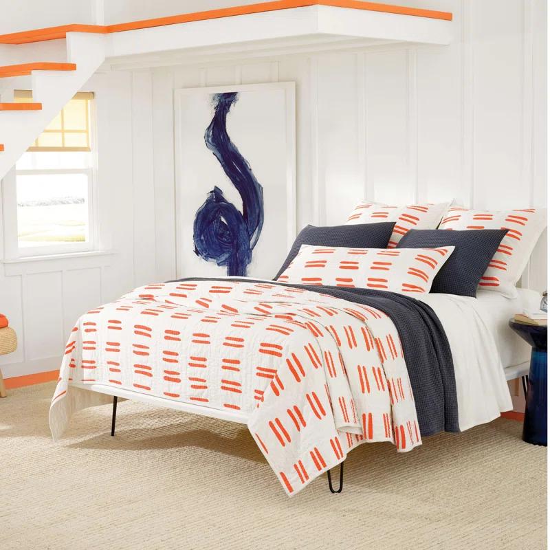 Pine Cone Hill Bold Strokes Tangerine Coverlet