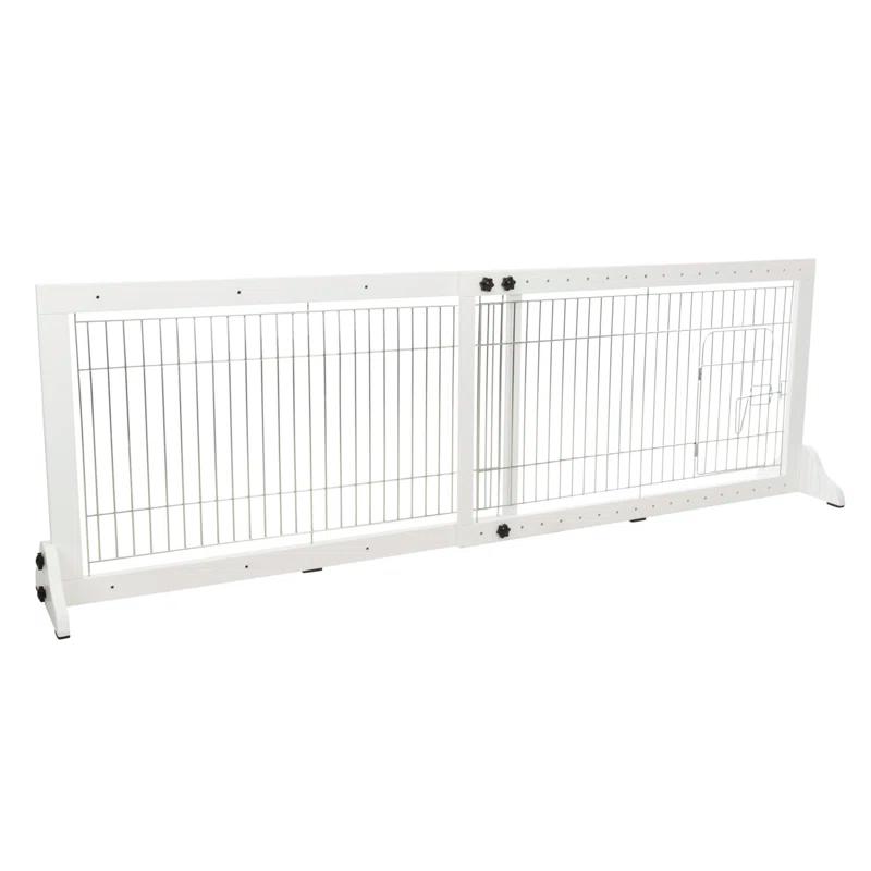 TRIXIE TRIXIE Freestanding Pet Gate with Pet Door, Adjustable Width, 22.5 in Height