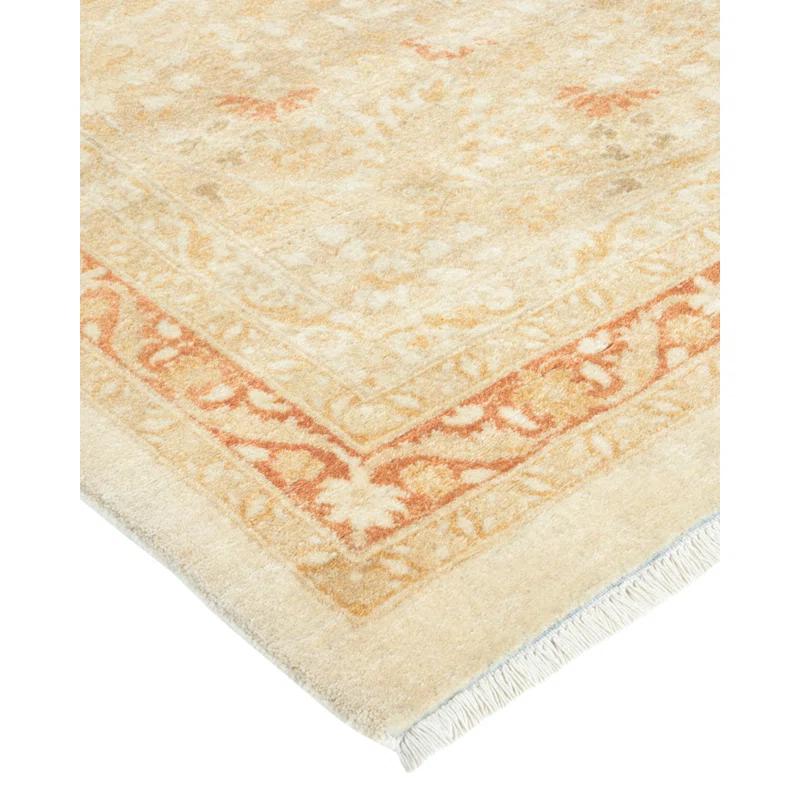 Ivory Hand-Knotted Wool Rectangular Area Rug 12' 4" x 17' 6"