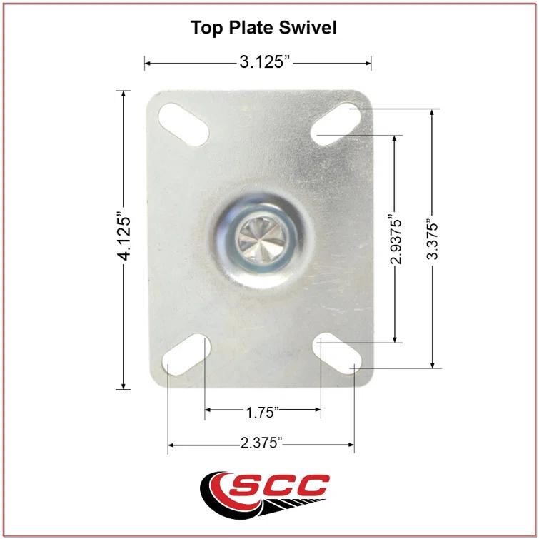 Service Caster Semi Steel Cast Iron Wheel Swivel Top Plate Caster with Brake