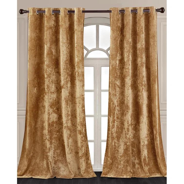 Chezmoi Collection Lux Grommet Top Window Curtain Set