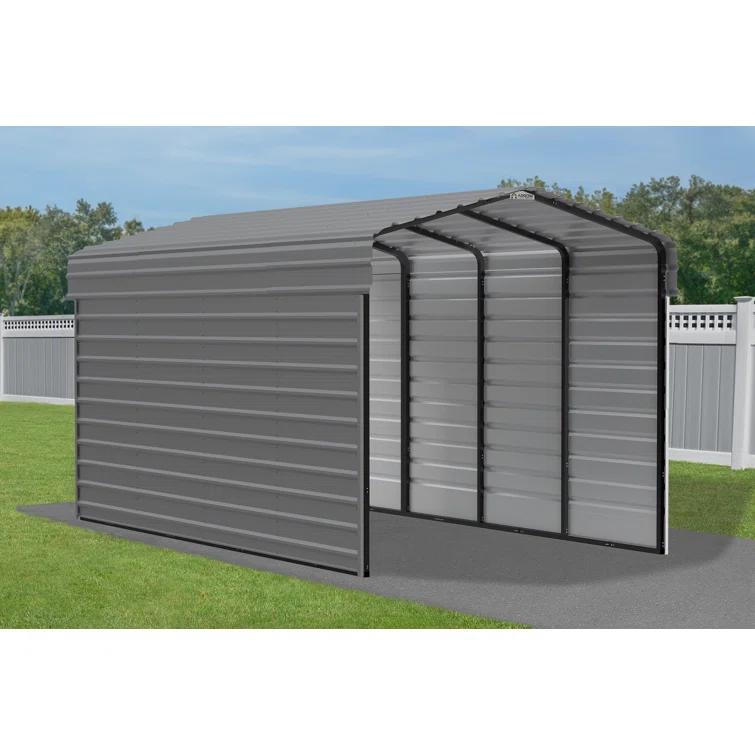 Arrow Arrow Steel Carport with 2 Side Wall Kits, 10x20x09