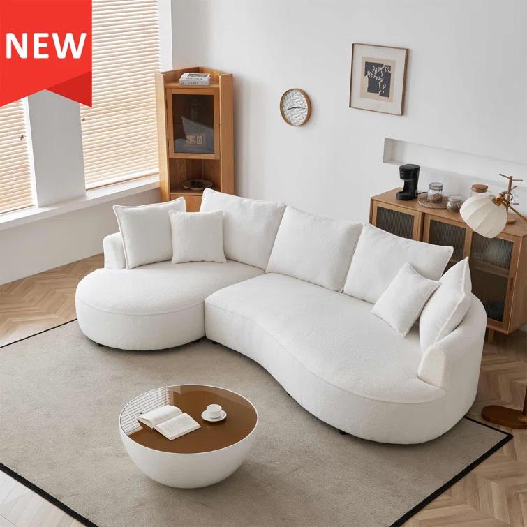 Excellent Future 122.8" Curved Sofa Modern Curved Couch Living Room Modular Sectional Sofa