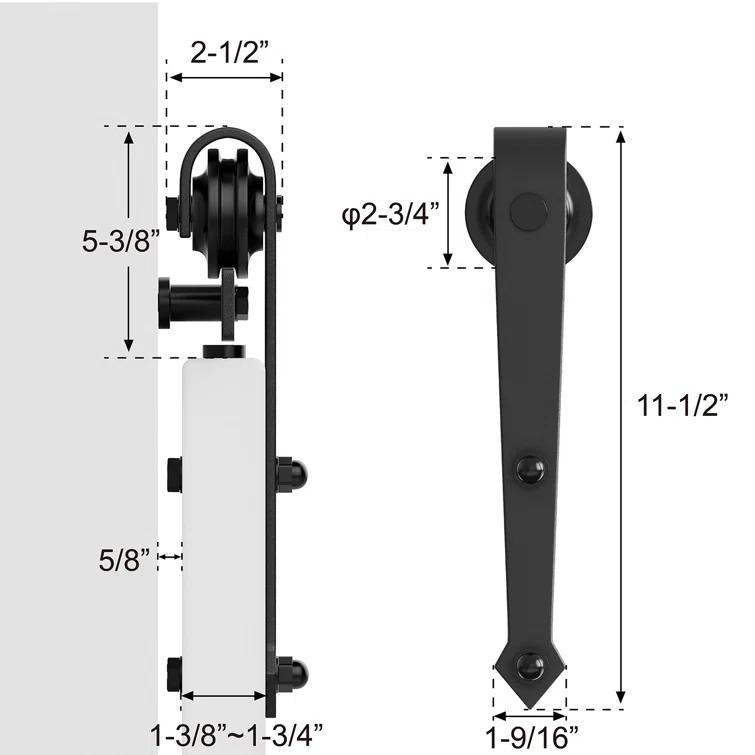 Lazio Sliding Standard Single Barn Door Hardware Kit