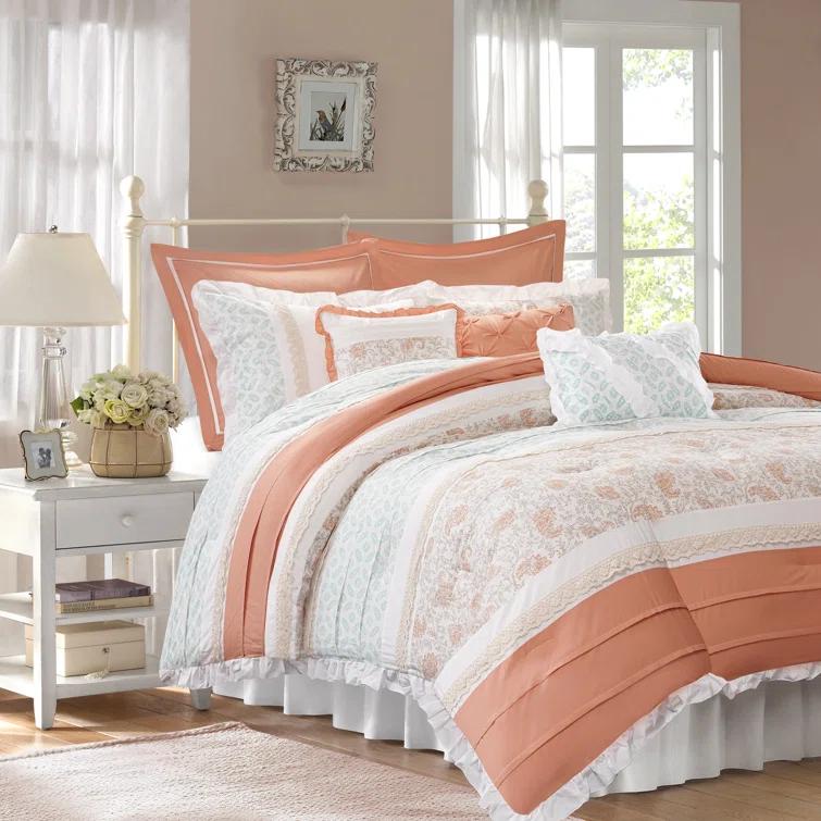 Madison Park Dawn 9 Piece Cotton Percale Comforter Set