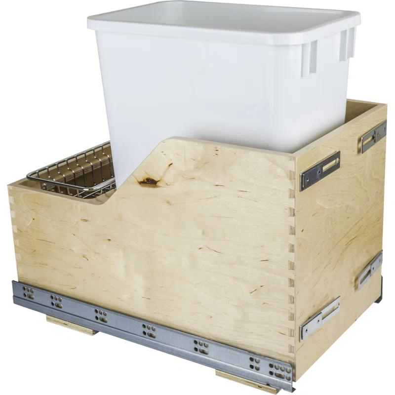 Hardware Resources Solid Wood Open Trash Can - 12.5 Gallons