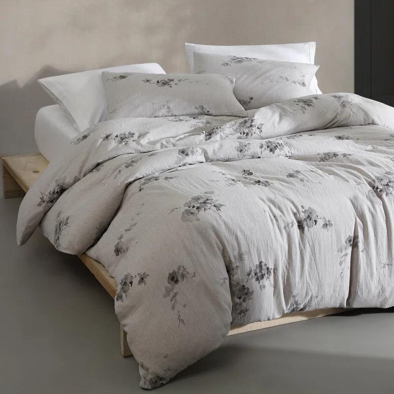 Calvin Klein Calvin Klein Aquarelle Floral Cotton Grey Comforter Set