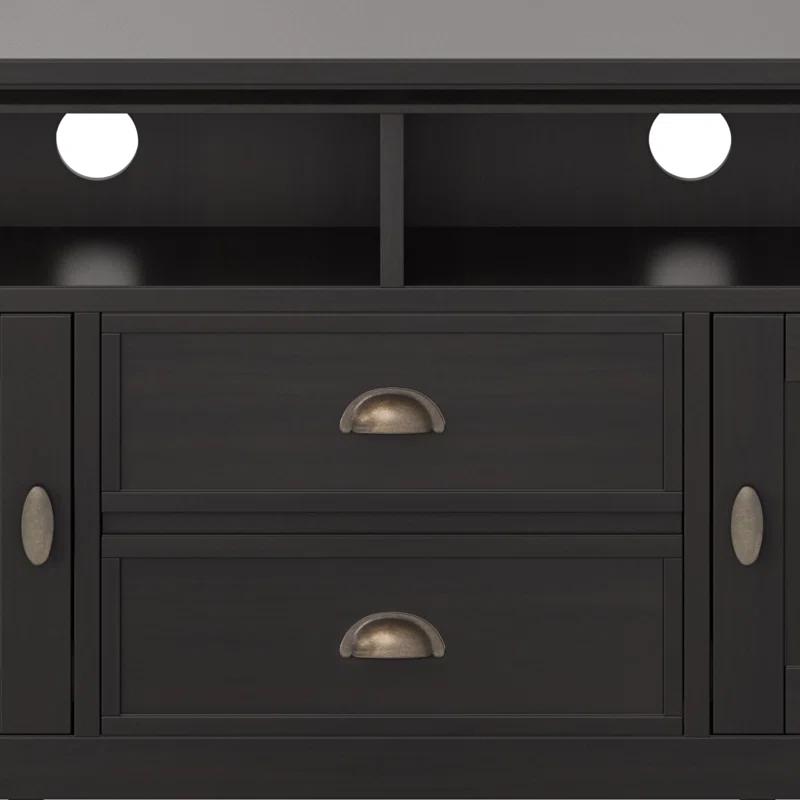 Simpli Home Redmond 72"W Solid Wood TV Stand for TVs up to 80" with Storage Cabinets