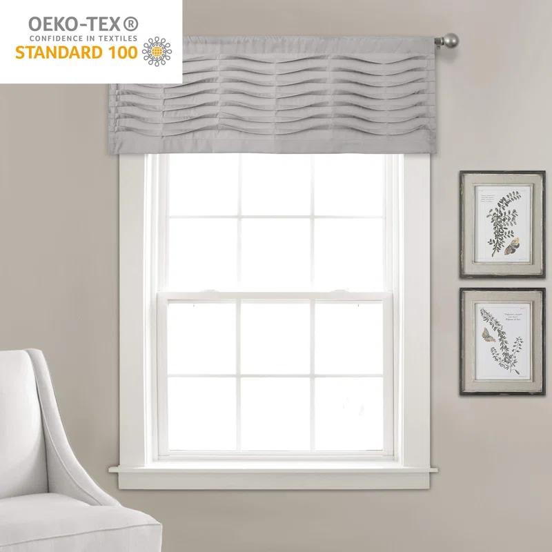 Lush Decor Tailored 52'' W Window Valance Blue,Cream,Dark Gray,Light Gray,White