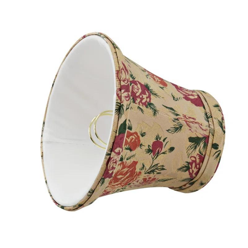 Aspen Creative Corporation 4'' H Jacquard Textured Fabric Bell Lamp Shade (Set of 2)