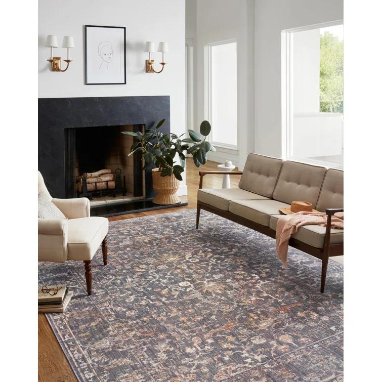 Chris Loves Julia x Loloi Chris Loves Julia x Loloi Rosemarie Oriental Graphite/Gold Rust/Ivory/Purple Area Rug