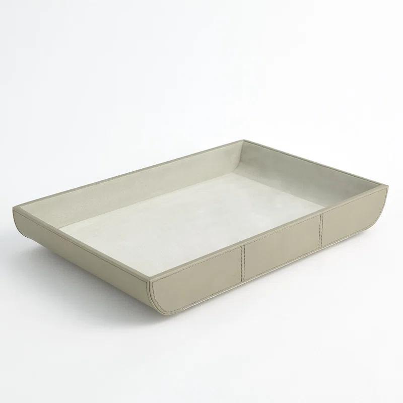 Global Views Curved Corner Tray-Light Grey