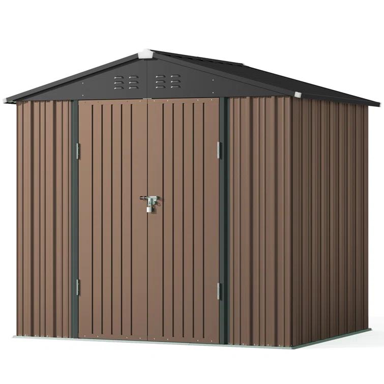Devoko 8 ft. W x 6 ft. D Metal Storage Shed
