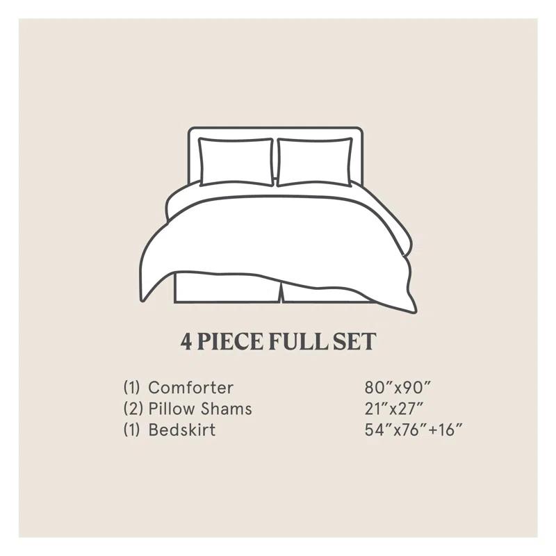 HiEnd Accents Hamilton Gray Chenille Traditional Modern Rustic 4 Piece Comforter Set