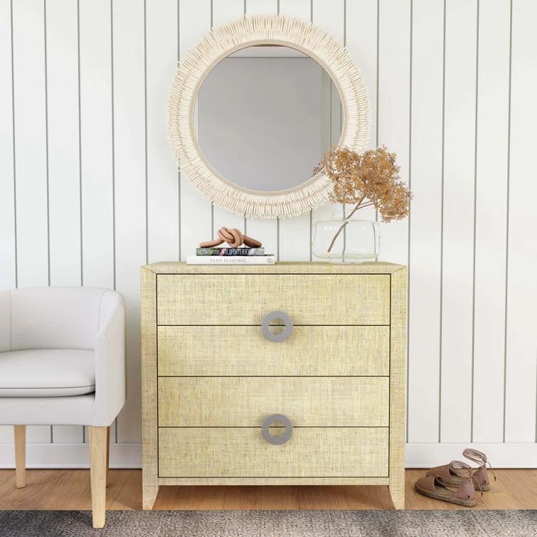 Butler Amelle 4-Drawer Raffia Accent Chest & Reviews | Perigold