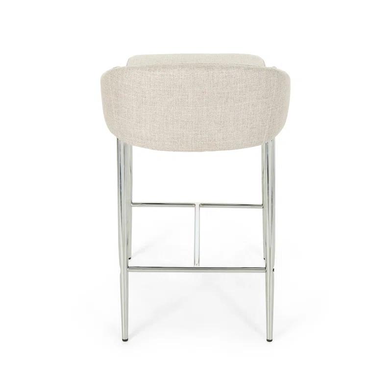 Ivy Bronx Modern&Simple Design Counter Stools Set of 2 – Upholstered Seats, Chrome-Finished Base for Kitchen Island or Breakfast Nook | Wayfair