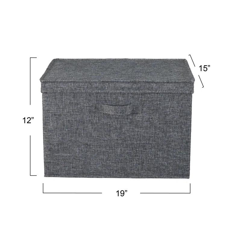 Household Essentials Household Essentials Wide Storage Box Fabric Bin (Set of 2)