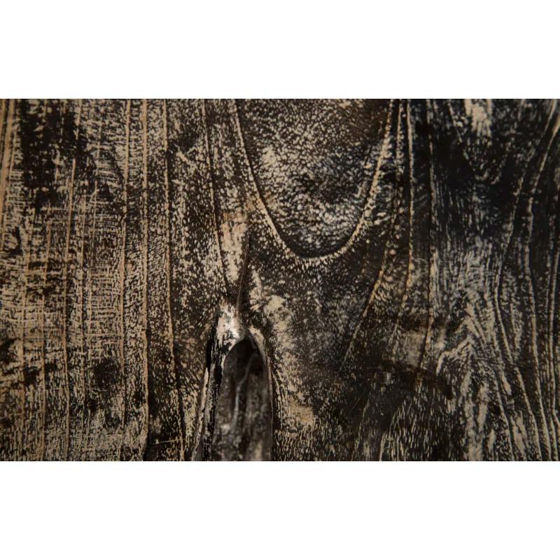 Phillips Collection Black Wash Solid Wood Accent Stool
