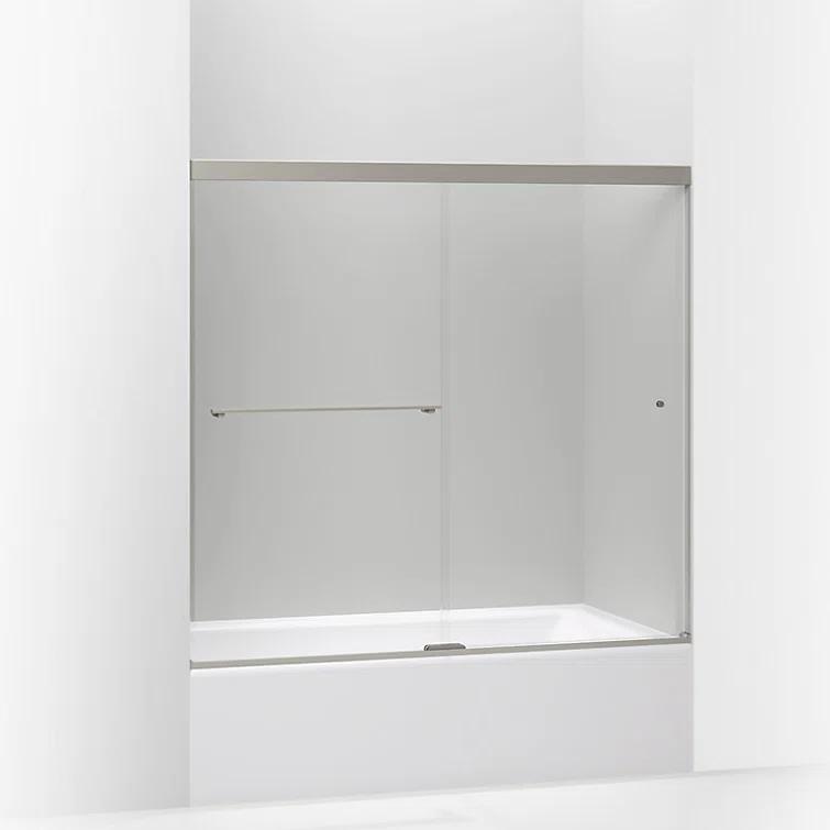 Revel 59.63'' x 55.5'' Double Sliding Bath Door with CleanCoat® Technology