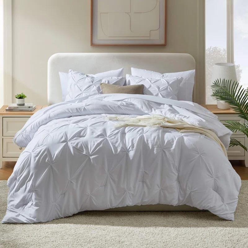 Nestl Bed-in-A-Bag Pleated Comforter Set with Bed Sheets