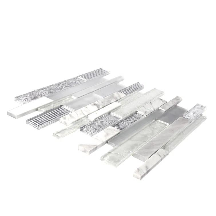 11.8" x 11.8" Glass Linear Mosaic Wall & Floor Tile