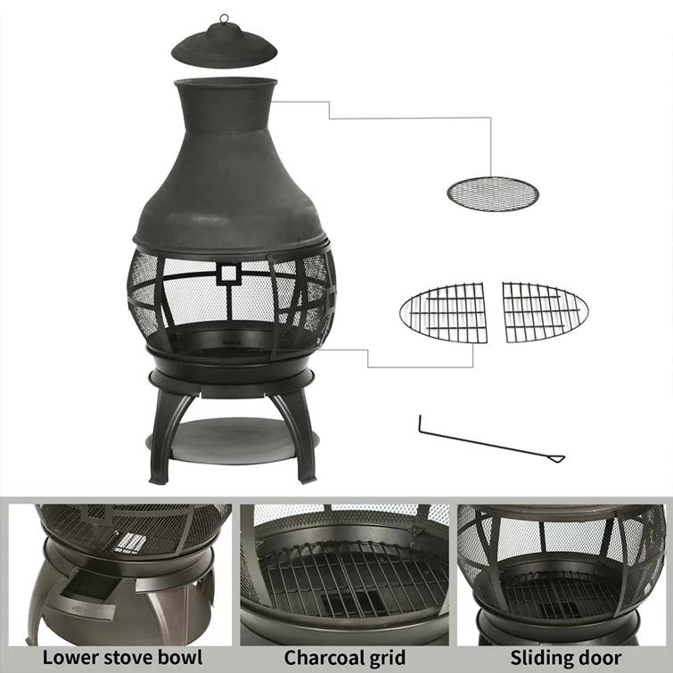 Heatmaxx Round Cast Iron Wood Burning Smokeless Chimnea