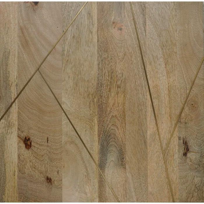 Simpli Home Jager 48"W Solid Mango Wood Contemporary Modern Lift Top Coffee Table with Hidden Storage and Geometric Brass Inlay