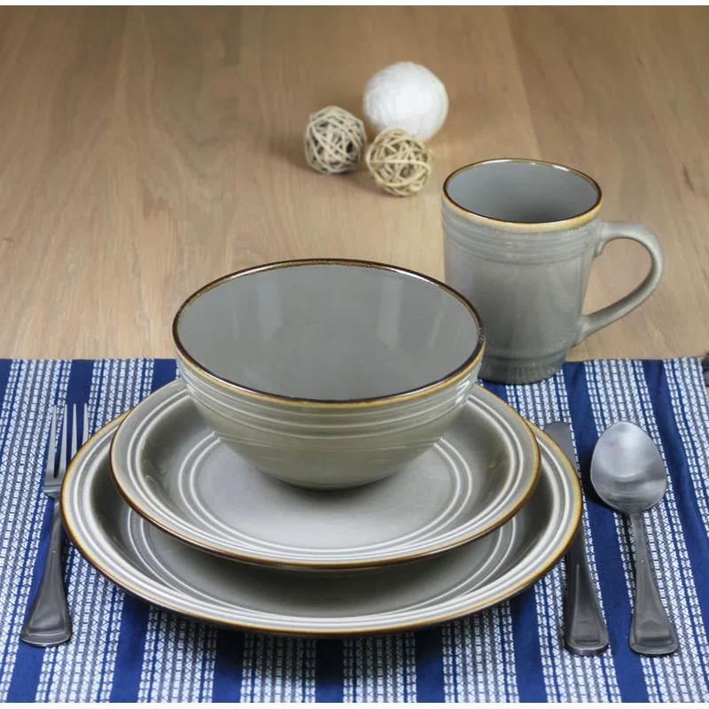 16 Piece Stoneware Dinnerware Set - Service for 4