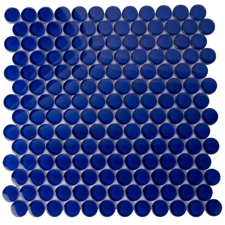 Apollo Tile Penny 1 " X 1 " Straight Edge Glass Mosaic Sheet Wall & Floor Tile