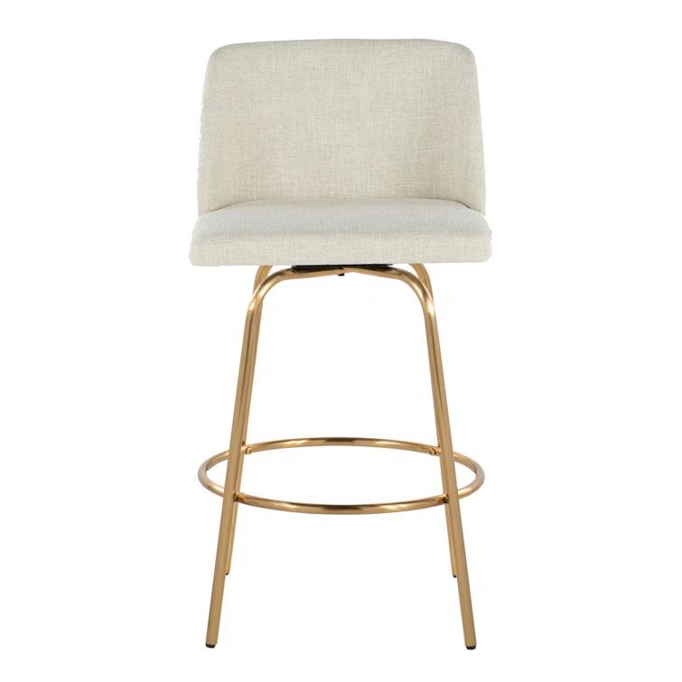 LumiSource Toriano Swivel Upholstered Counter Stool with Metal Frame (Set of 2)