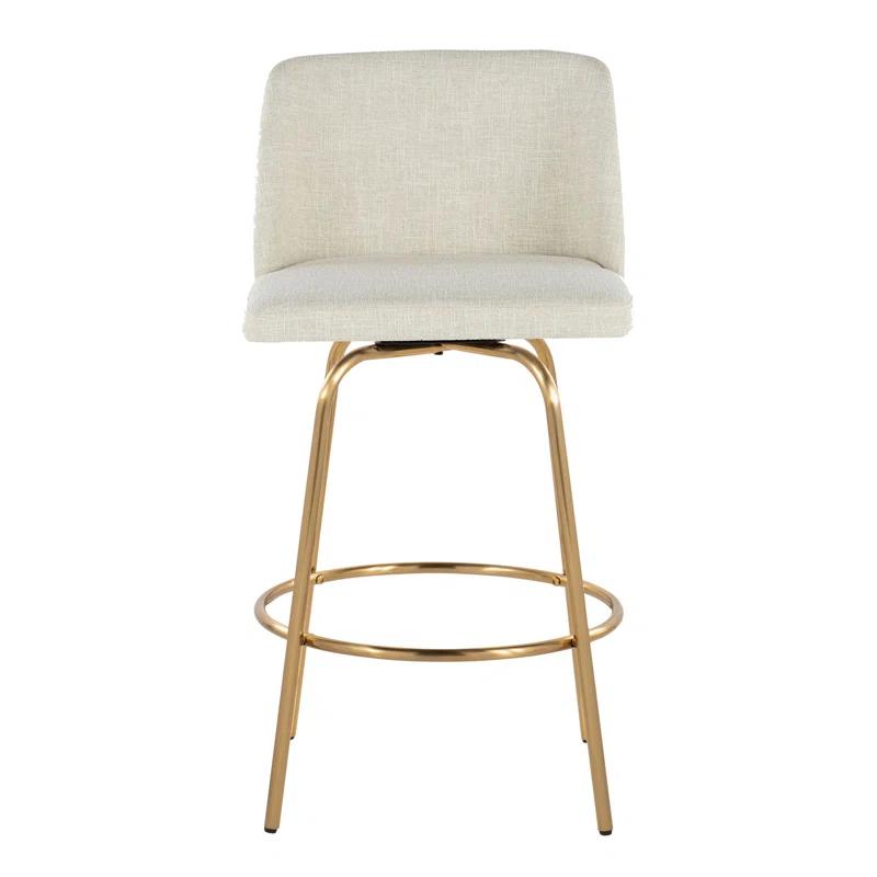 Toriano Swivel Upholstered Counter Stool with Metal Frame (Set of 2)