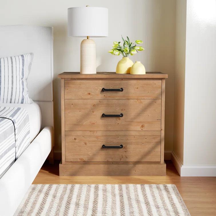 Ianna 3 Drawer Nighstand Honey Pine