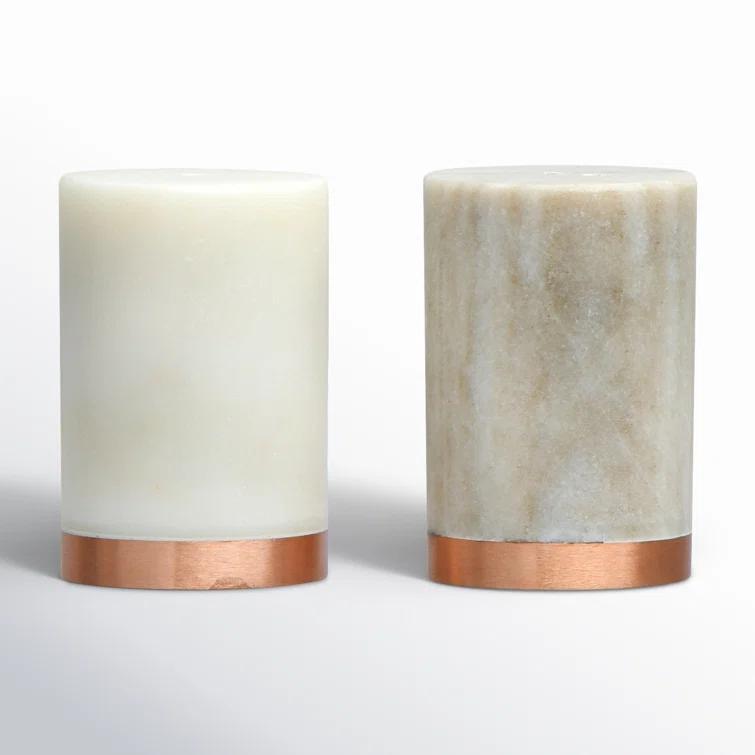 Creative Co-Op Marble Salt and Pepper Shaker Set & Reviews | Joss & Main