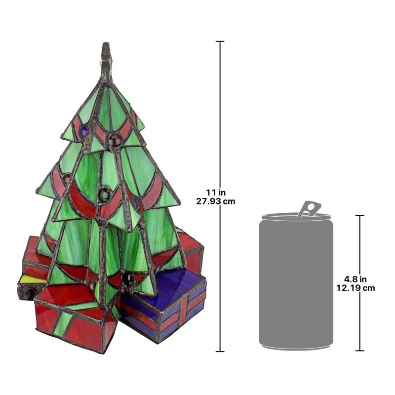 Design Toscano Illuminated Stained Glass Christmas Tree Lamp
