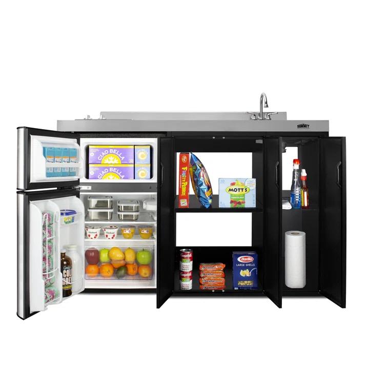 Summit Appliance Summit Appliance All-In-One Combo Kitchens 3.2 Cubic Feet Kitchenette Mini Fridge with Freezer