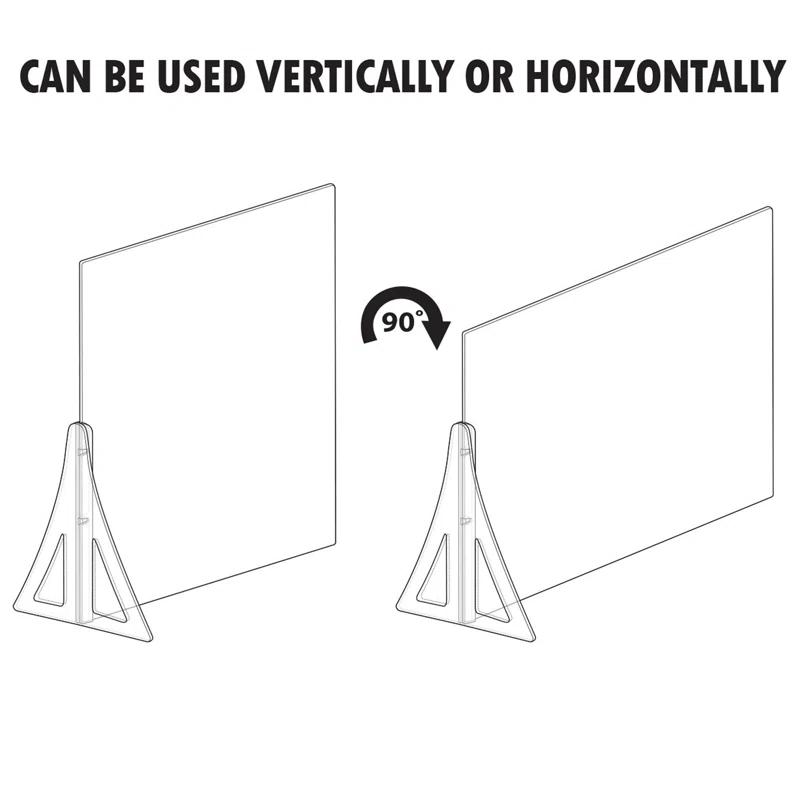 Azar Displays 23.5" x 31.5" Single Leg Partition PLEXIGLASS Shield, 2- Pack (Set of 2)