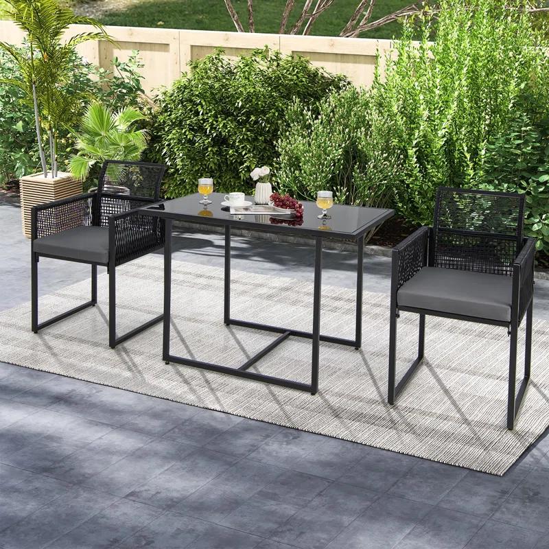 Wrought Studio™ Delyza 2 - Person Patio Conversation Sets with Cushions