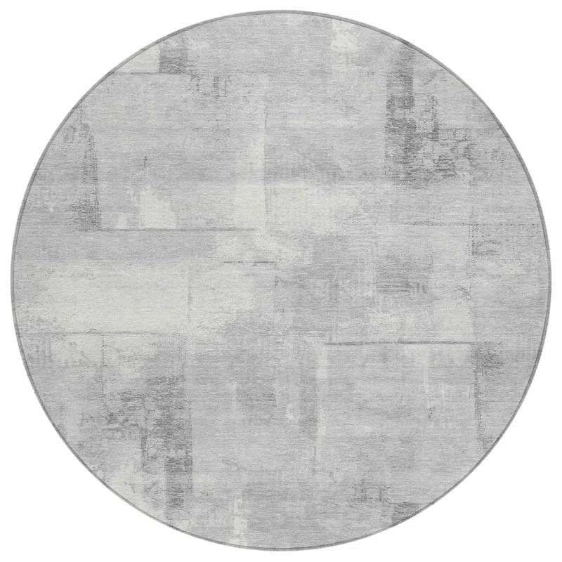 Machine Washable Indoor/Outdoor Chantille ACN1714 Gray Rug