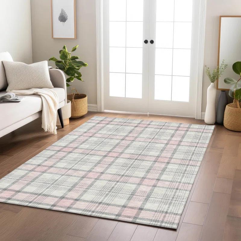 Machine Washable Indoor/Outdoor Chayden ACN1052 Pink Rug