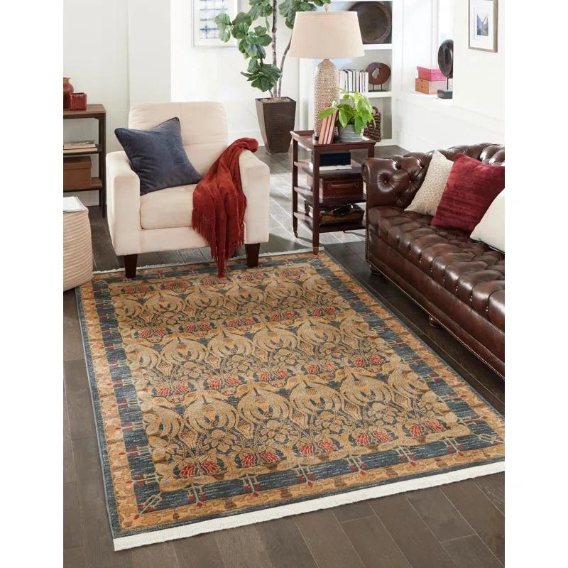 Unique Loom Contemporary Stirling Area Rug Denim Color