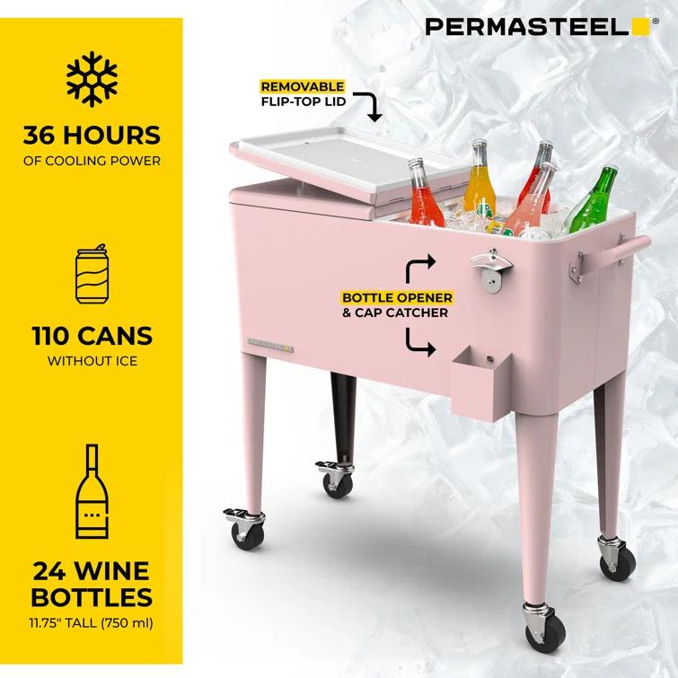 80 Qt. Outdoor Rolling Cooler Cart
