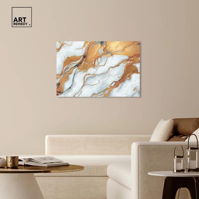 Art Remedy Gold Marble Boho Neutral Abstract Wall Art by Art Remedy