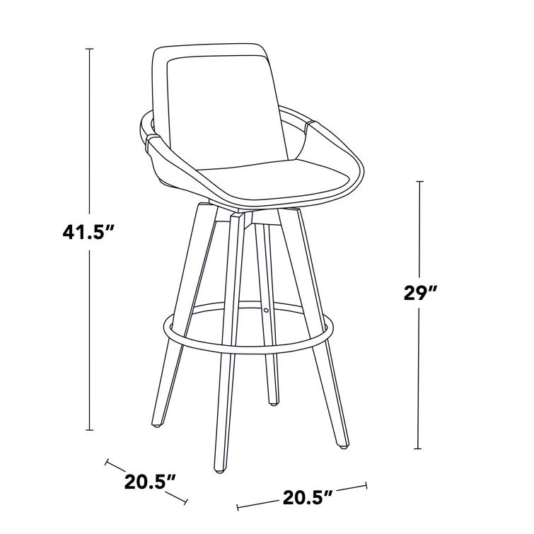 George Oliver Whitacre 29" Fabric Swivel Stool