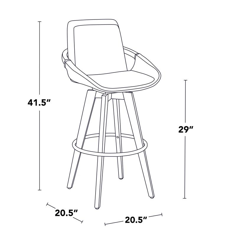 George Oliver Whitacre 29" Fabric Swivel Stool
