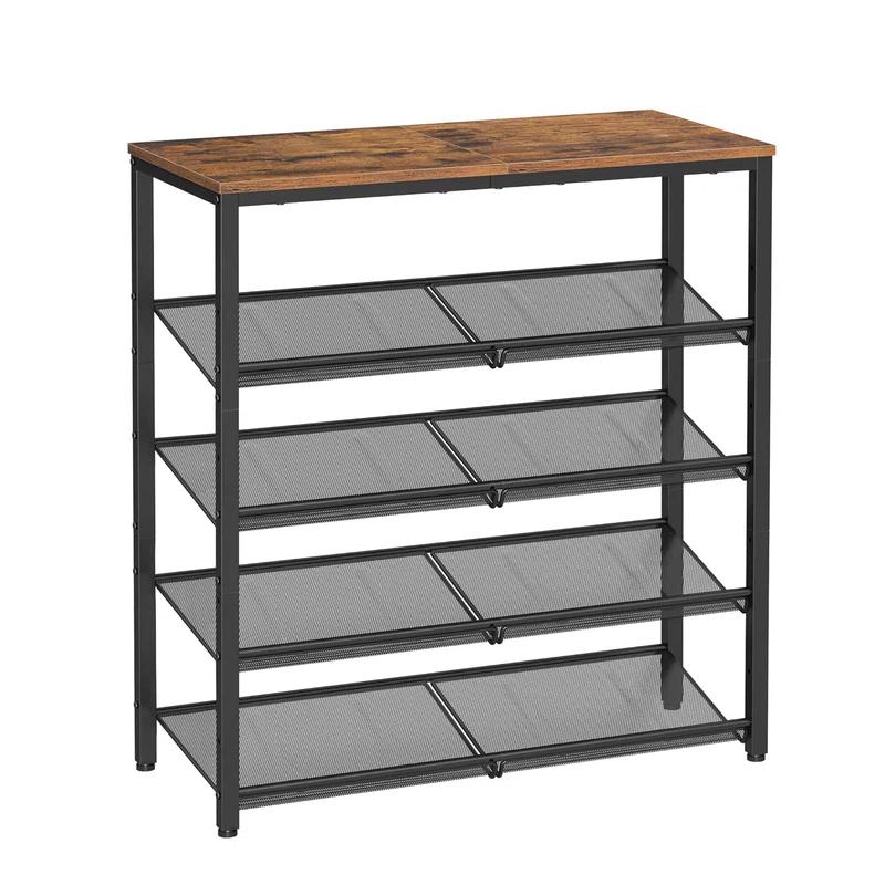 17 Stories Shoe Rack for Entryway, 5 Tier Shoe Storage Shelves, 16-20 Pairs Shoe Organizer, with Steel Frame